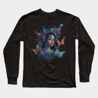 butterfly girl Long Sleeve T-Shirt